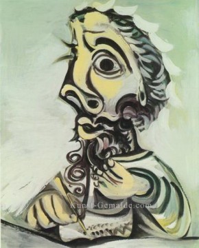 Pablo Picasso Werke - Büste des Mannes crivant II 1971 Kubismus Pablo Picasso